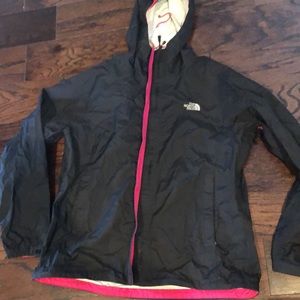 The North Face ~ HyVent 2.5L ~ L/G - Woman’s Black with Pink - Raincoat